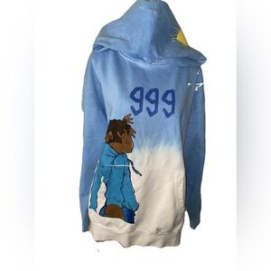 Juice WRLD 999 Club In My Head Dip Dye Hoodie Size L New